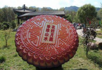 烤漆月餅雕塑廠家 創(chuàng)意小品 現(xiàn)代月餅雕塑定做