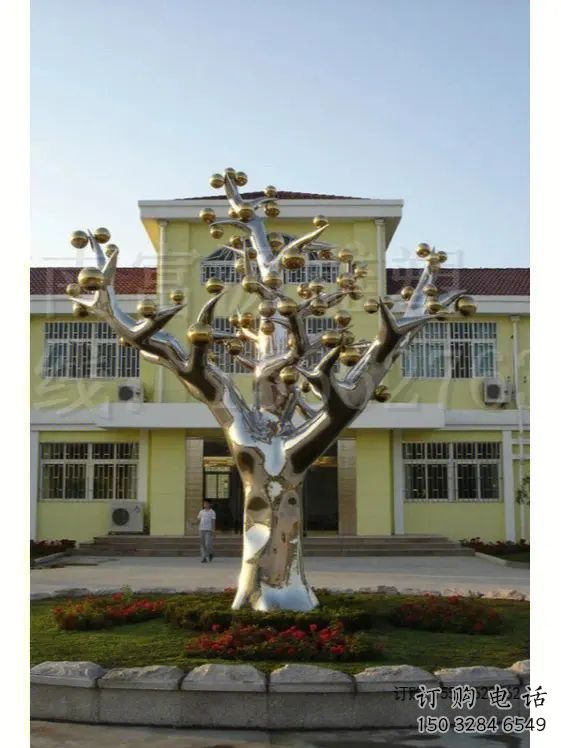 廣場搖錢樹雕塑廠家 鏡面小品 創(chuàng)意不銹鋼搖錢樹雕塑廠