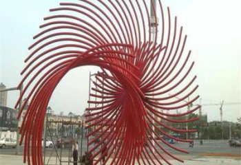 拉絲鳳羽雕塑廠家 鏤空創(chuàng)意擺件 別墅區(qū)不銹鋼鳳羽雕塑廠