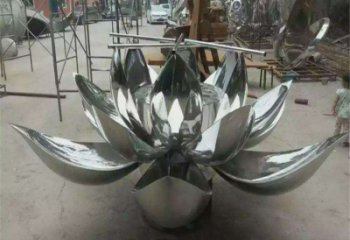 鏡面并蒂蓮雕塑廠家 大型擺件 現代不銹鋼并蒂蓮雕塑廠