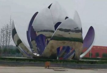 大型并蒂蓮雕塑廠家 鍛造小品 現代不銹鋼并蒂蓮雕塑廠