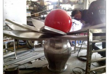 公園并蒂蓮雕塑廠家 戶外擺件 創意不銹鋼并蒂蓮雕塑定制