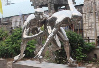 鏡面工人雕塑廠家 大型擺件 戶外不銹鋼工人雕塑廠