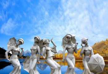 現(xiàn)代美女雕塑廠家 大型別墅區(qū)擺件 歐式不銹鋼美女雕塑廠