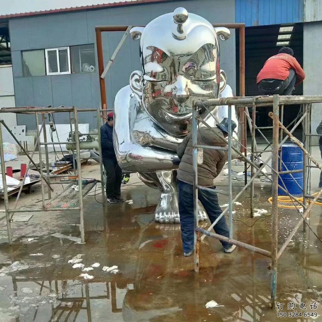 現代小孩雕塑廠家 大型別墅區(qū)擺件 創(chuàng)意不銹鋼小孩雕塑加工廠