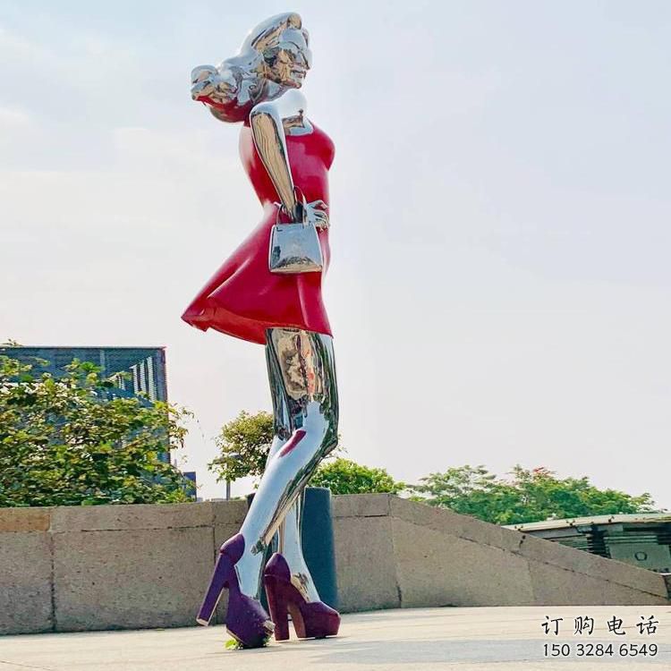 烤漆女孩雕塑廠家 中式小品  戶外不銹鋼女孩雕塑廠