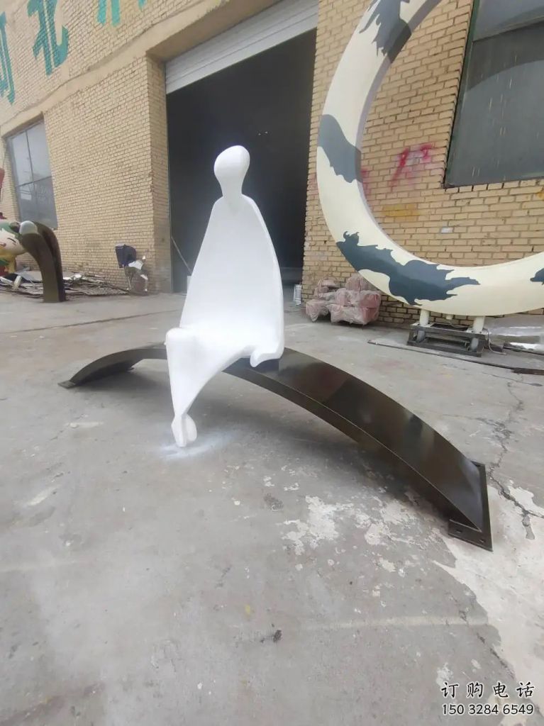 中式女人雕塑廠家 烤漆小品 游樂場不銹鋼女人雕塑廠