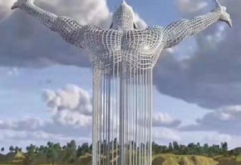 創意少女雕塑廠家 鏤空現代小品 公園不銹鋼少女雕塑廠