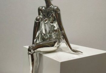 現代女子雕塑廠家 大型別墅區擺件 歐式不銹鋼女子雕塑廠