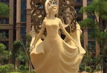 仿古天使雕塑廠家 草地小品 房地產(chǎn)不銹鋼天使雕塑廠