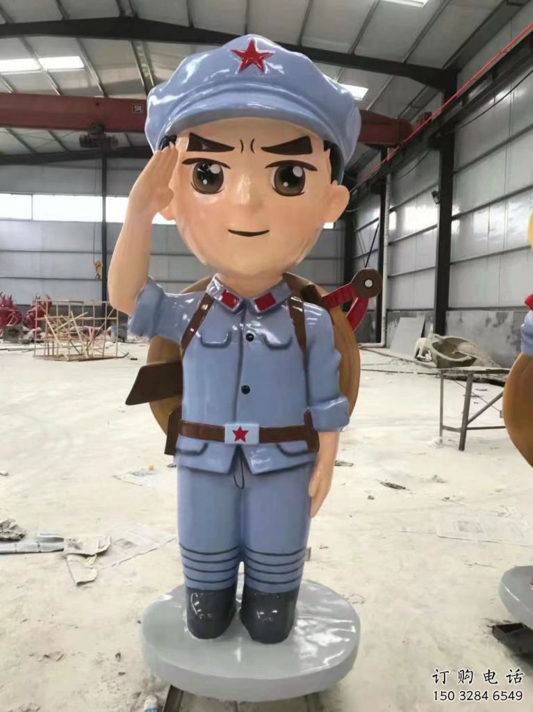 抽象紅軍雕塑廠家 現代小品 戶外紅軍雕塑規格