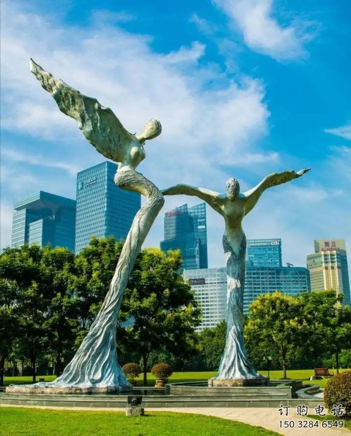 創(chuàng)意飛人雕塑廠家 歐式小品 公園不銹鋼飛人雕塑定做