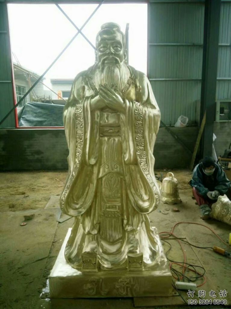 大型孔子雕塑廠家 鍛造小品  校園廣場孔子雕塑制作