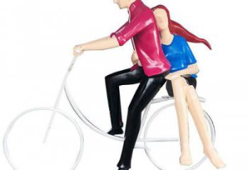 現代騎車人雕塑廠家 大型別墅區擺件 不銹鋼騎車人雕塑廠