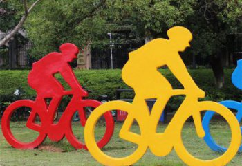 剪影騎車雕塑廠家 園林小品 現代不銹鋼騎車雕塑廠