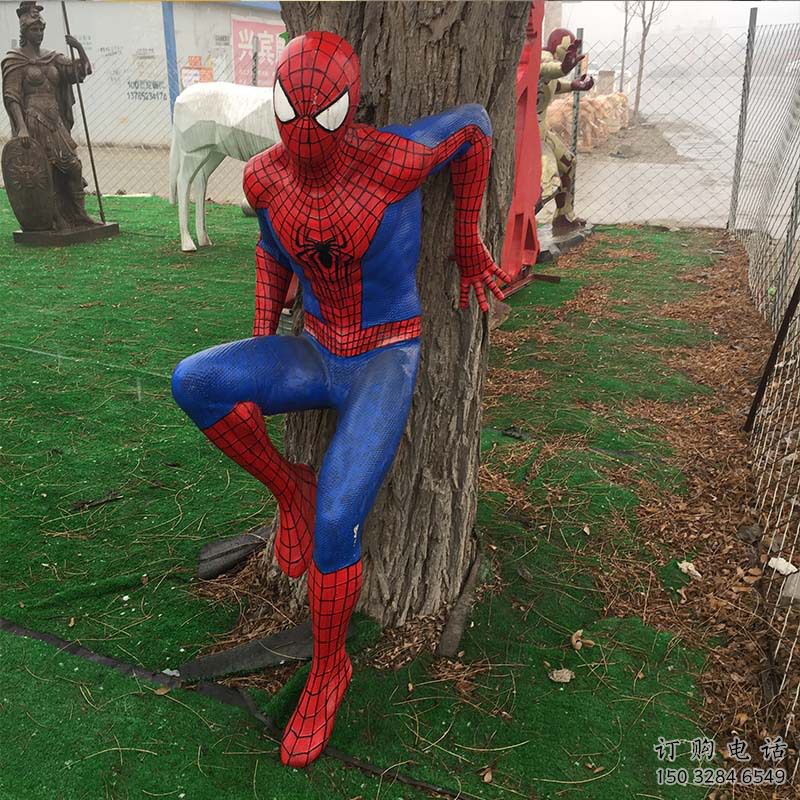烤漆蜘蛛俠雕塑廠家  現(xiàn)代小品  大型蜘蛛俠雕塑生產(chǎn)制作