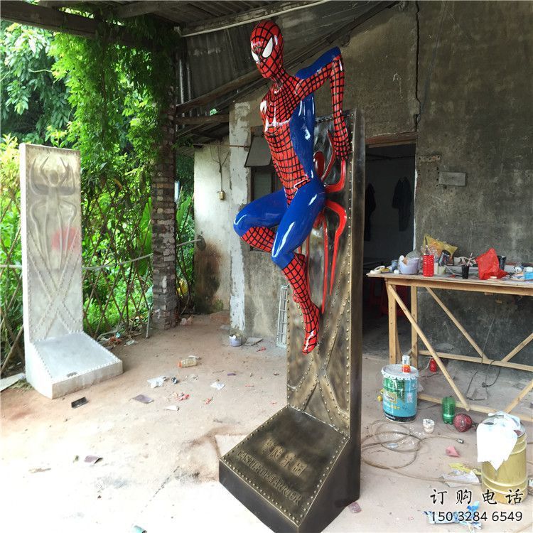 幼兒園蜘蛛俠雕塑廠家 創(chuàng)意擺件 現(xiàn)代蜘蛛俠雕塑廠