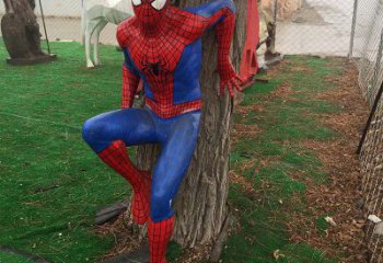 烤漆蜘蛛俠雕塑廠家  現(xiàn)代小品  大型蜘蛛俠雕塑生產(chǎn)制作