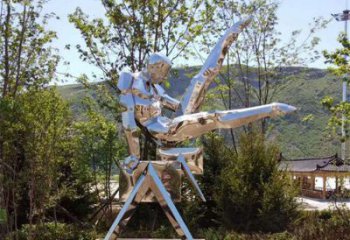 幾何體操雕塑廠家  鏡面小品  創意不銹鋼體操雕塑生產