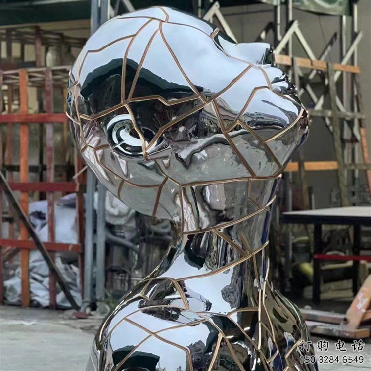 鏡面頭像雕塑廠家 大型擺件 創意不銹鋼頭像雕塑廠