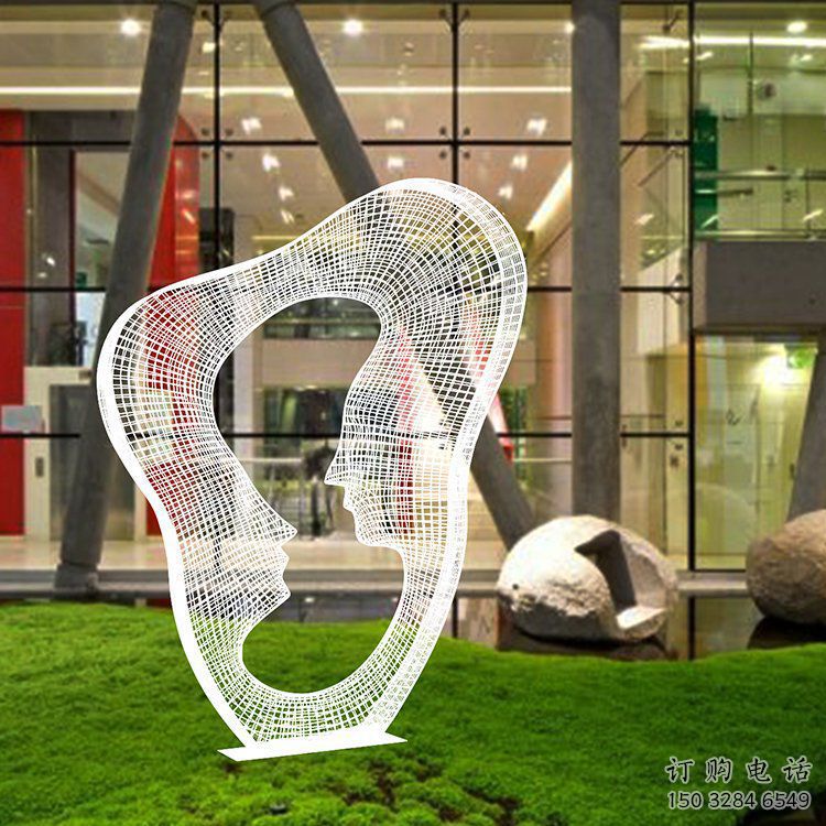 鏤空人頭雕塑廠家 園林小品  大型不銹鋼人頭雕塑廠