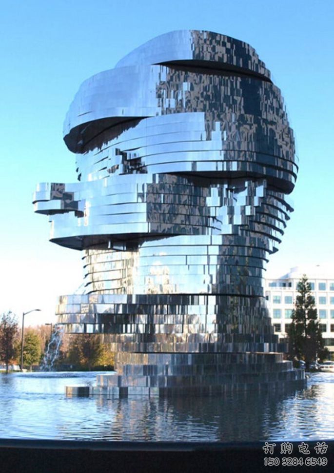 幾何人頭雕塑廠家  公園小品  異形不銹鋼人頭雕塑廠