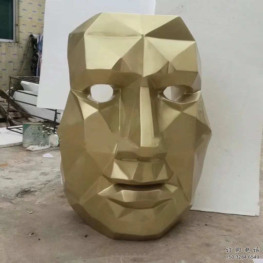 中式人臉雕塑廠家  創(chuàng)意小品 游樂場不銹鋼人臉雕塑廠