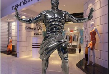 戶(hù)外老頭雕塑廠(chǎng)家 現(xiàn)代鏡面小品  抽象不銹鋼老頭雕塑制作