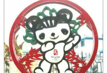 現代福娃雕塑廠家 大型別墅區擺件  剪紙不銹鋼福娃雕塑廠