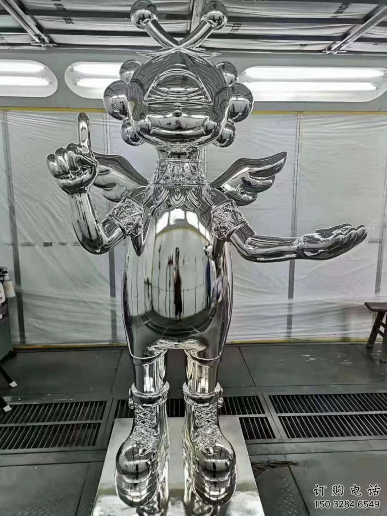 中式娃娃雕塑廠家 鏡面小品 游樂場不銹鋼娃娃雕塑廠