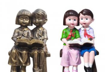 街道讀書雕塑廠家 現(xiàn)代擺件  彩繪讀書雕塑廠