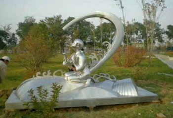 校園娃娃雕塑廠家 教育小品  廣場不銹鋼娃娃雕塑定制