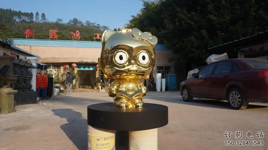 街頭人偶雕塑廠家 大型別墅區擺件 鍍金不銹鋼人偶雕塑廠