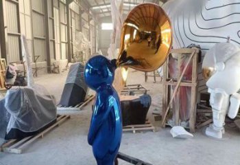 異形人偶雕塑廠(chǎng)家 現(xiàn)代小品  幾何不銹鋼人偶雕塑廠(chǎng)