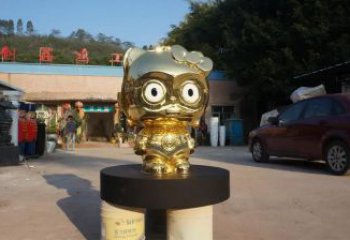 街頭人偶雕塑廠(chǎng)家 大型別墅區(qū)擺件 鍍金不銹鋼人偶雕塑廠(chǎng)