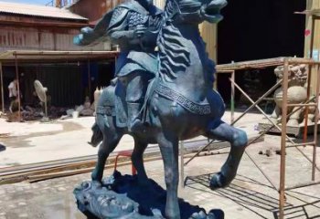 噴漆岳飛雕塑廠家 中式小品 草地岳飛雕塑廠