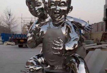 廣場嬰兒雕塑廠家  街頭小品  仿真不銹鋼嬰兒雕塑廠