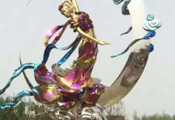 廣場仙女雕塑廠家  電鍍小品  戶外不銹鋼仙女雕塑定做