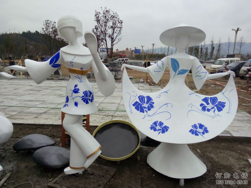 大型仕女雕塑廠家  彩繪公園小品  仿古仕女雕塑價(jià)格