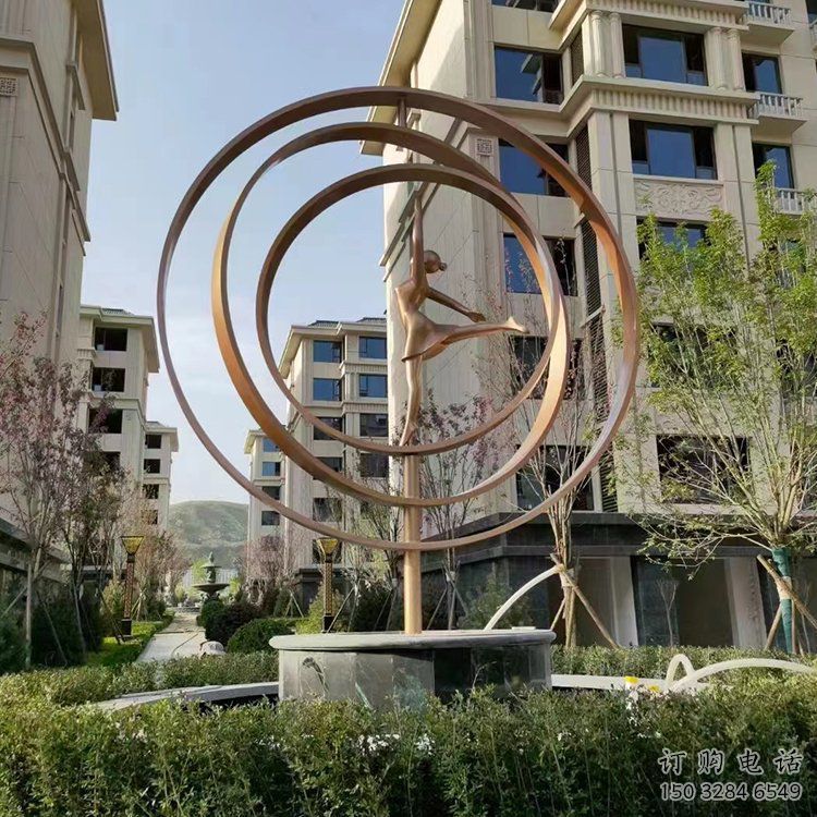 鏤空跳舞雕塑廠家 園林小品 住宅小區(qū)不銹鋼跳舞雕塑廠