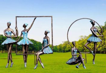 仿古舞者雕塑廠家 草地小品 房地產不銹鋼舞者雕塑廠