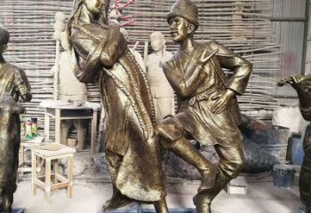 噴漆跳舞雕塑廠家 中式小品 草地跳舞雕塑規(guī)格