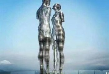 拉絲戀人雕塑廠家 鏤空創(chuàng)意擺件 別墅區(qū)不銹鋼戀人雕塑制作