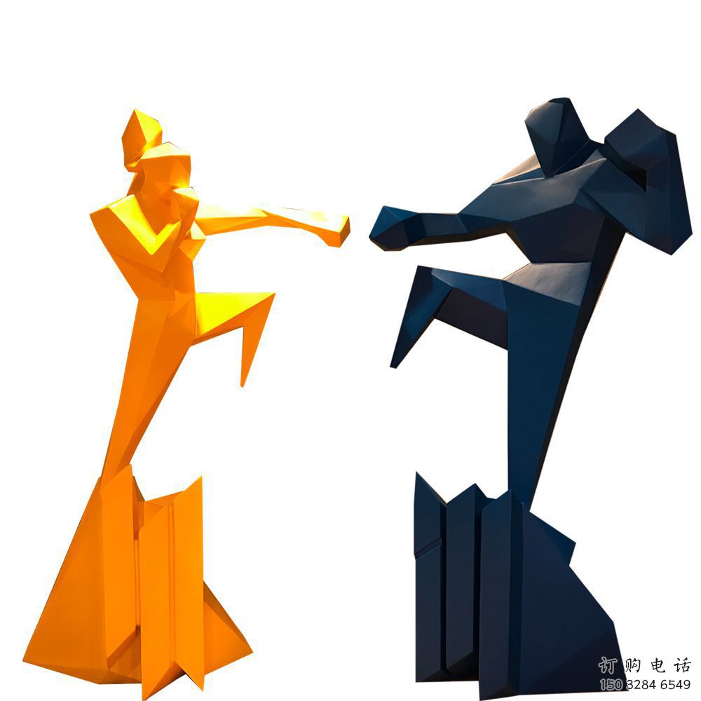 異形青少年雕塑廠家 現代公園小品 幾何不銹鋼青少年雕塑廠