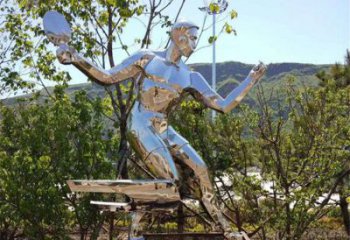 庭院青少年雕塑廠家 創意草地小品 鍛造不銹鋼青少年雕塑廠