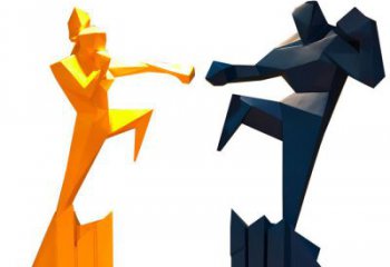 異形青少年雕塑廠家 現代公園小品 幾何不銹鋼青少年雕塑廠