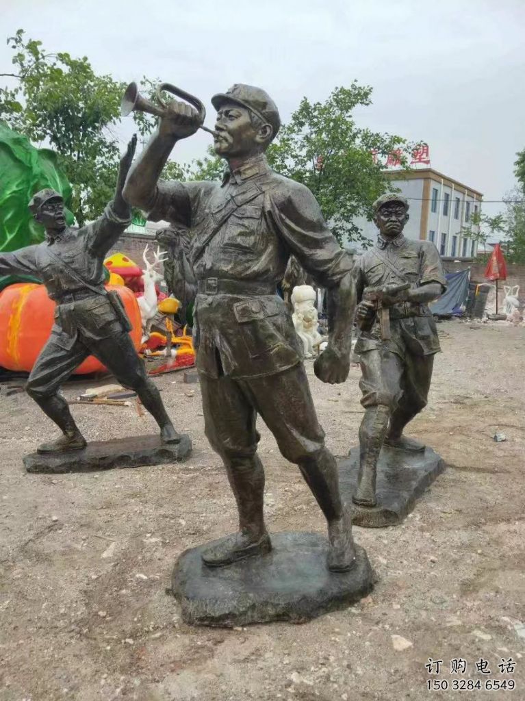 抽象士兵雕塑廠家  創(chuàng)意小品  噴漆士兵雕塑廠