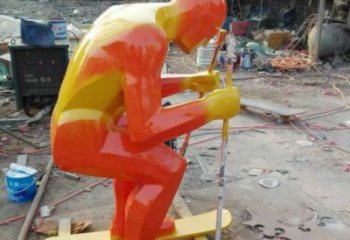 彩繪滑板雕塑廠家  現代擺件 街頭不銹鋼滑板雕塑廠