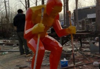 體育滑板雕塑廠家 剪影運動小品  創意不銹鋼滑板雕塑廠