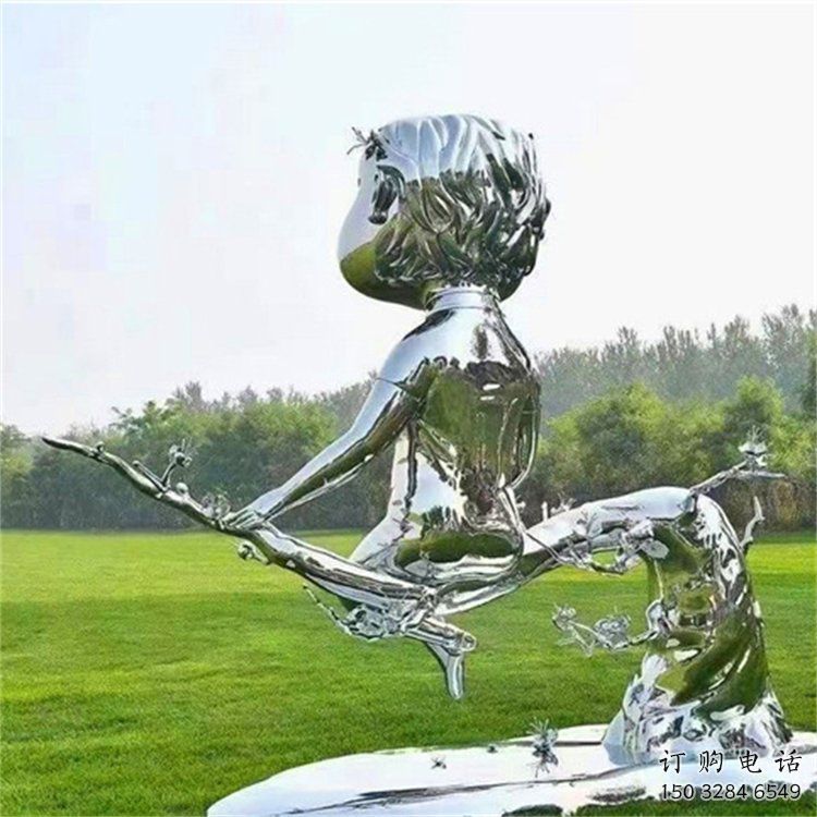 現(xiàn)代大頭入雕塑廠家 大型別墅區(qū)擺件  公園不銹鋼大頭入雕塑廠